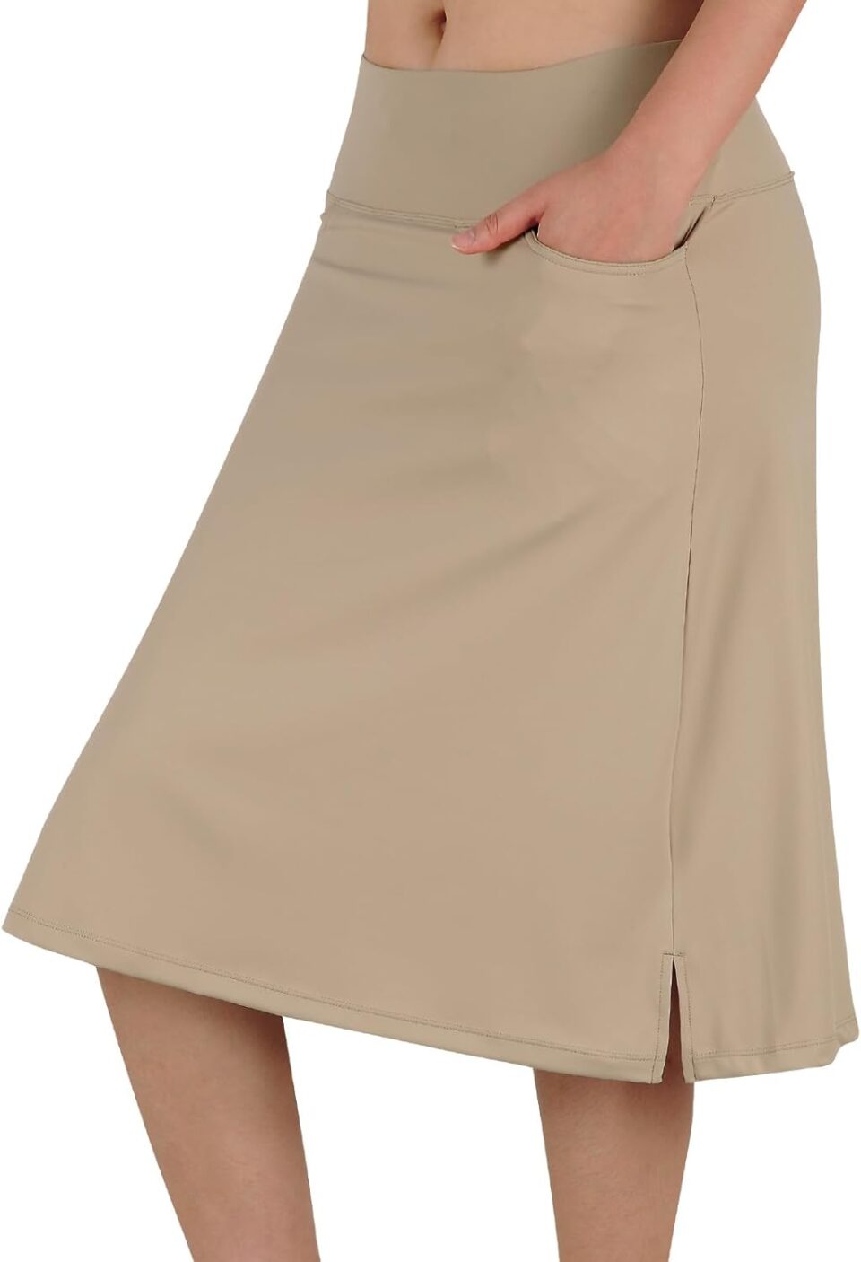 ANIVIVO Women's Skorts Knee Length, Modest Long Skort Athletic Sports Casual Skirt with High Waisted Pockets
