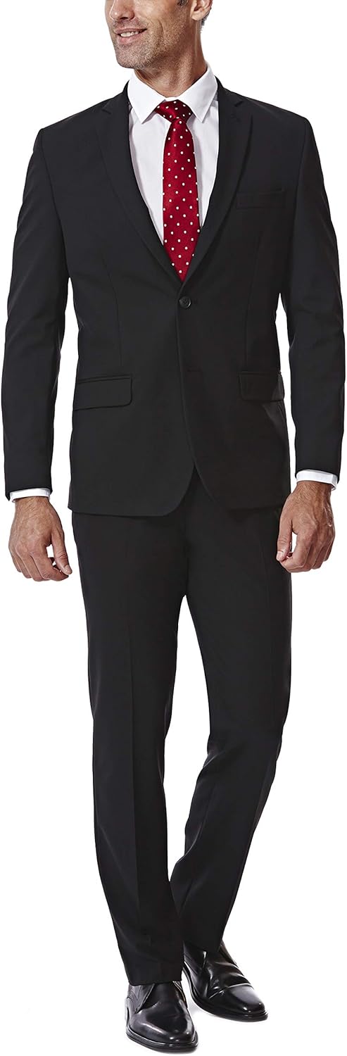 J.M. Haggar Men's Premium Performance Stretch Slim Fit Separates-Pants, Black Suit Jacket, 36S