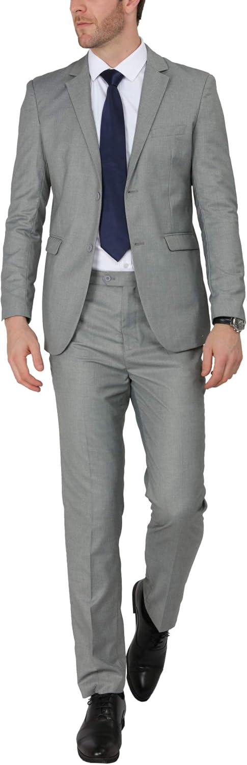 WEEN CHARM Men's Suits Slim Fit 2 Piece Two Button Blazer Wedding Prom Tuxedo Single Breasted Jacket Pants Set