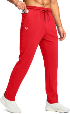 G Gradual Men's Sweatpants with Zipper Pocket Workout Athletic Track Pants Stretch Tapered Joggers for Gym Running Jogging