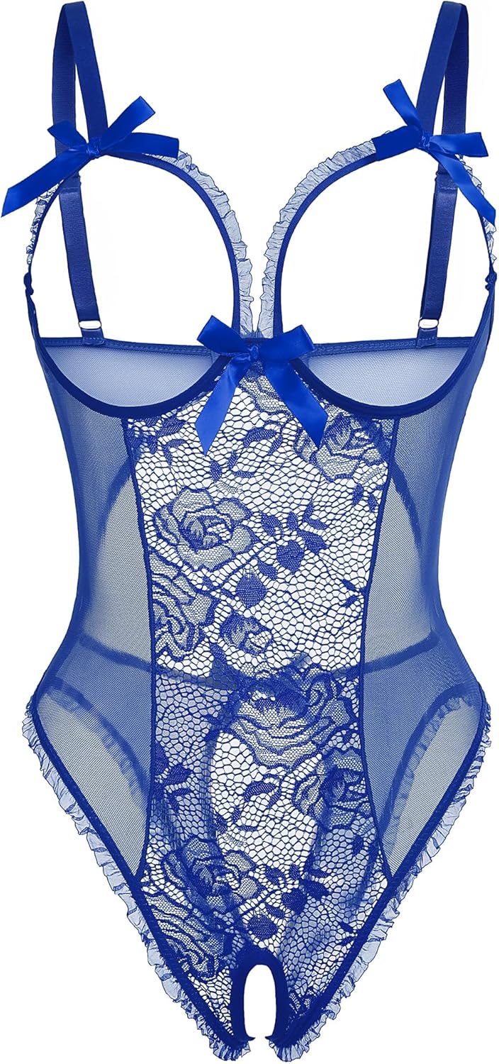 ADOME Lingerie for Women Sexy Teddy One Piece Lace Babydoll Bodysuit