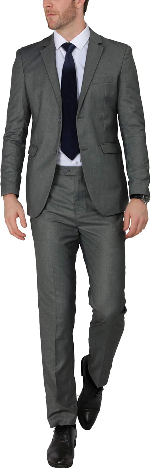 WEEN CHARM Men's Suits Slim Fit 2 Piece Two Button Blazer Wedding Prom Tuxedo Single Breasted Jacket Pants Set