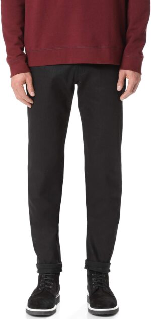 Naked & Famous Men's Easy Guy Solid Black Selvedge Jeans