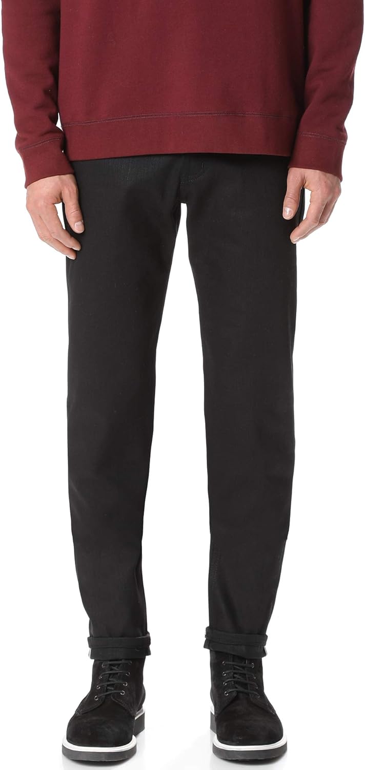 Naked & Famous Men's Easy Guy Solid Black Selvedge Jeans