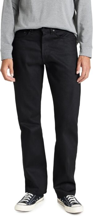 Naked & Famous Denim Men's True Guy - Solid Black Selvedge Jeans