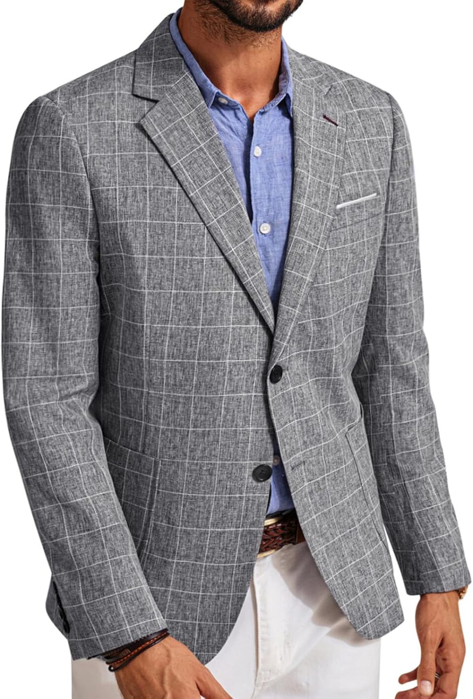 PJ PAUL JONES Mens Casual Sport Coats Two Buttons Lightweight Business Sport Blazer