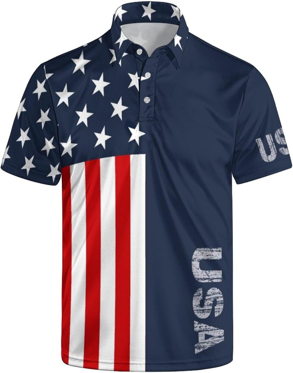 Men's Funny Polo Shirts Short Sleeve Golf Shirt for Men Quick-Dry Golf Polo Shirt Moisture Wicking Activewear Polos