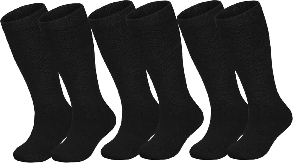 3 Pairs Kids Toddler Baseball Socks Youth Soccer Softball Sock Boys Girls Athletic Tball Knee High Socks 1-11T