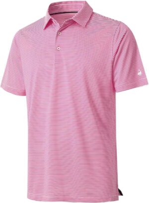 Golf Shirts for Boys Short Sleeve Moisture Wicking Dry Fit Performance Kids Youth Sport Striped Boys Polo Shirts