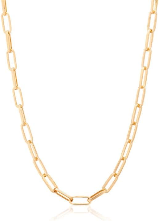 EMF Harmony Chain of Love Paperclip Necklace – 18" Gold-Plated, Silver or Rhodium-Plated Minimalist Jewelry for Women Seeking Balance, Wellness, and Everyday Elegance