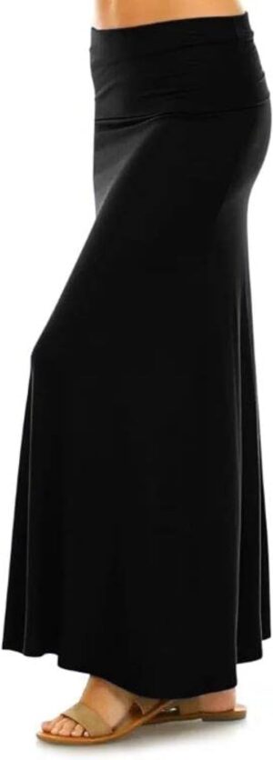 Sweet Hearts Maxi Skirt for Women- Comfy Foldover High Waist Long Flare A-Line Skirt Maxi Dress XS-3X Made in USA