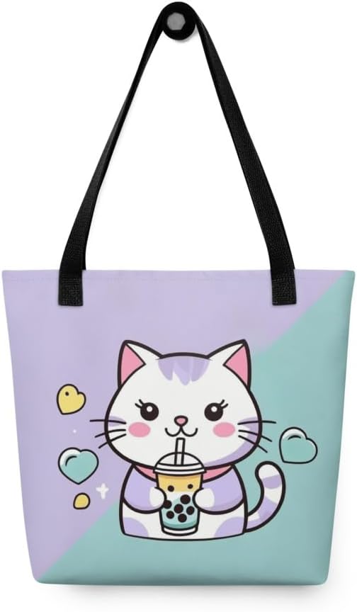 Adorable Cat Design Tote Bag