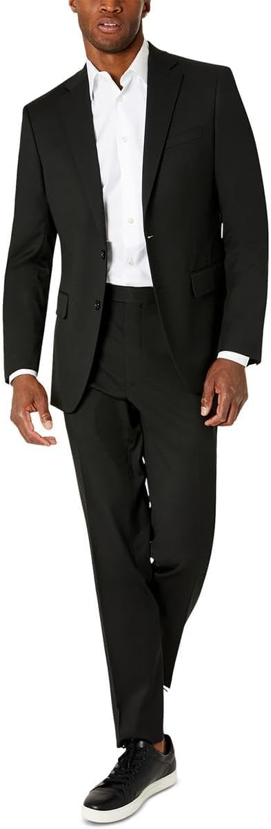 Van Heusen Men's Stretch Performance Two Button Suit - Two Piece Business Suit Jacket and Pants