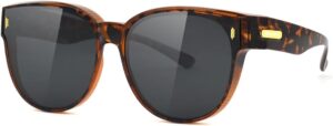 Meeloog Over Glasses Sunglasses for Women Polarized Stylish Large Shades Cover Glass Women Cateye Round UV400 for Driving
