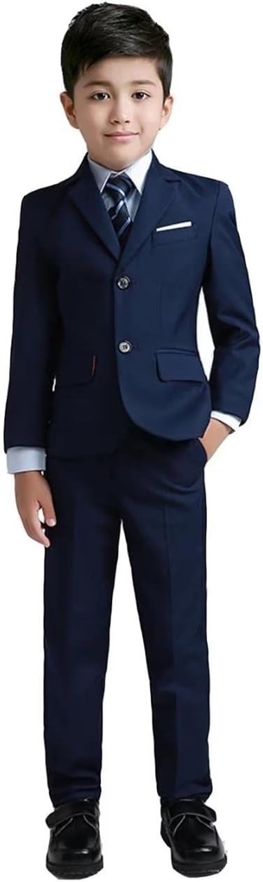 YuanLu Boys Suit for Kids Tuxedo Wedding Ring Bearer Outfit Boy Formal Suits 5 Piece Slim Fit Dresswear Suit Set