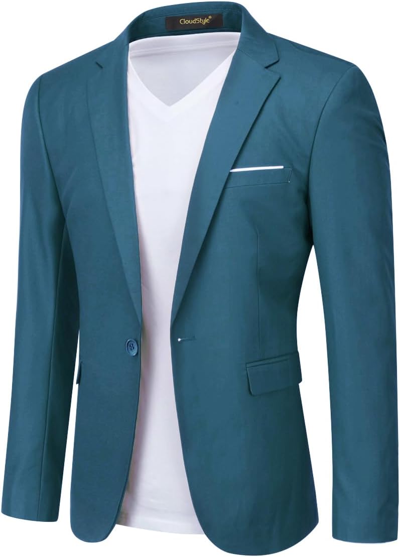 Cloudstyle Men's Suit Jacket One Button Slim Fit Sport Coat Business Daily Blazer