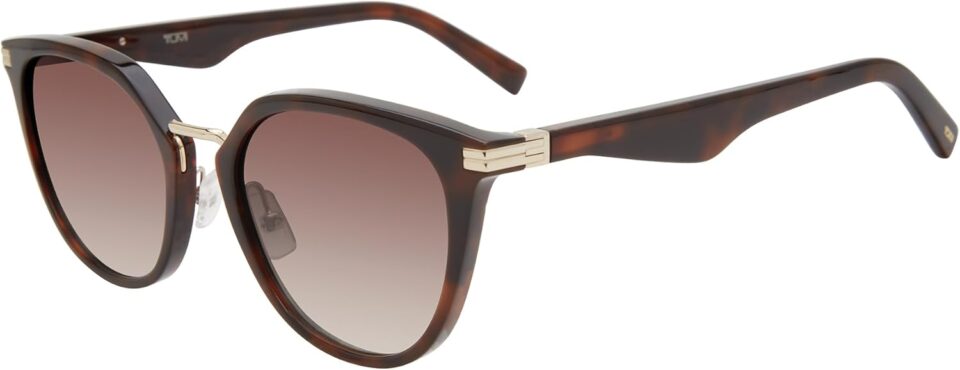 TUMI - 004 Cat Eye Sunglasses - Retro Vintage Sunglasses for Women - UV Protection - Gradient Lenses - Sunglass Case - 52mm - Gold Tortoise
