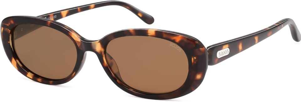 SOJOS Retro Oval Polarized Sunglasses for Women Men Vintage 90s Style Designer Inspired Sunnies Sun Glasses SJ2369