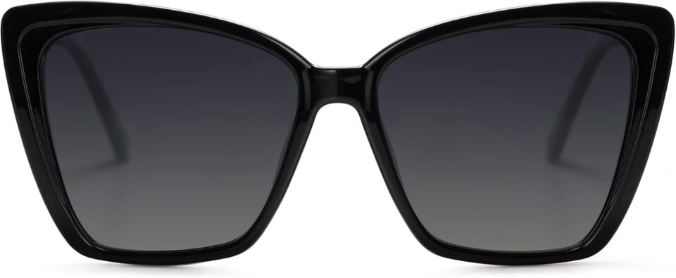 SOJOS Trendy Polarized Sunglasses For Women Retro Womens Oversized Square Cat Eye Sun Glasses UV Protection SJ2206