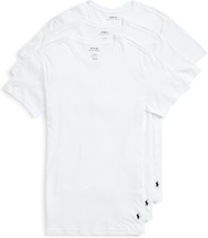 RALPH LAUREN Men's Slim Fit Cotton Crew Undershirts, 3 Pack