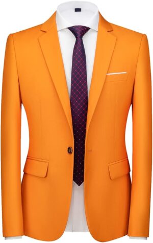 UNINUKOO Mens Suit Jacket Slim Fit Sport Coat 1 Button Notched Lapel Casual Fashion Dress Blazer for Men