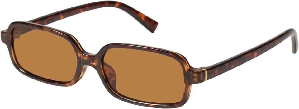 mosanana Trendy Rectangle Sunglasses for Women Retro 90s Style Small Narrow MS52479