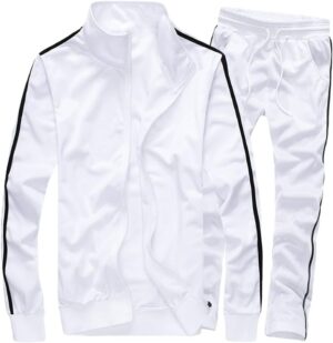 MACHLAB Men's Activewear Full Zip Warm Tracksuit Sports Set Casual Sweat Suit