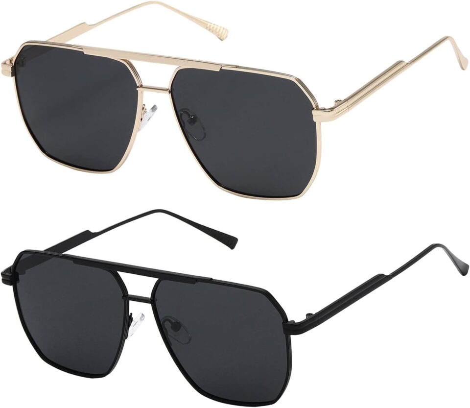 kimorn Polarized Sunglasses Womens Men Retro Oversized Square Vintage Shades Classic Large Metal Sun Glasses K1221