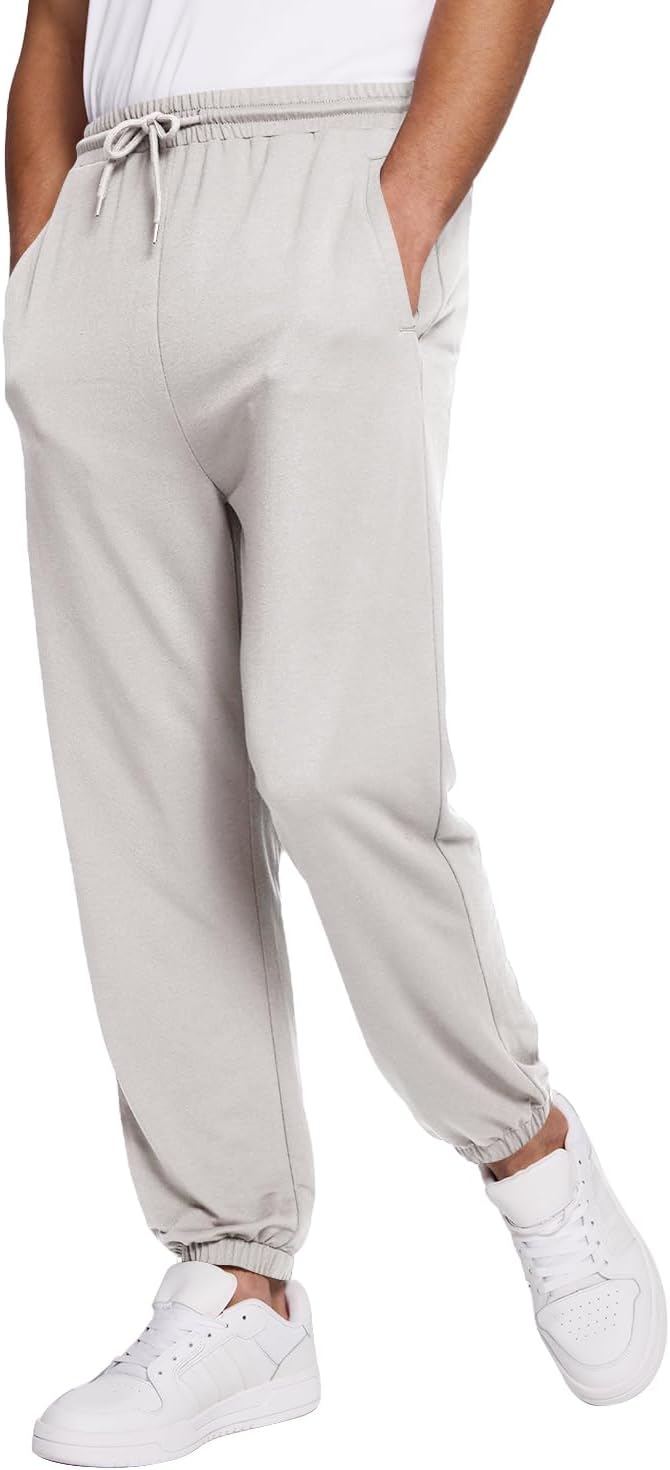 BAMBOO COOL Mens Sweatpants Lightweight Athletic Pants for Workout Jogging Running Gym Dry Loose-fit Tapered Joggers