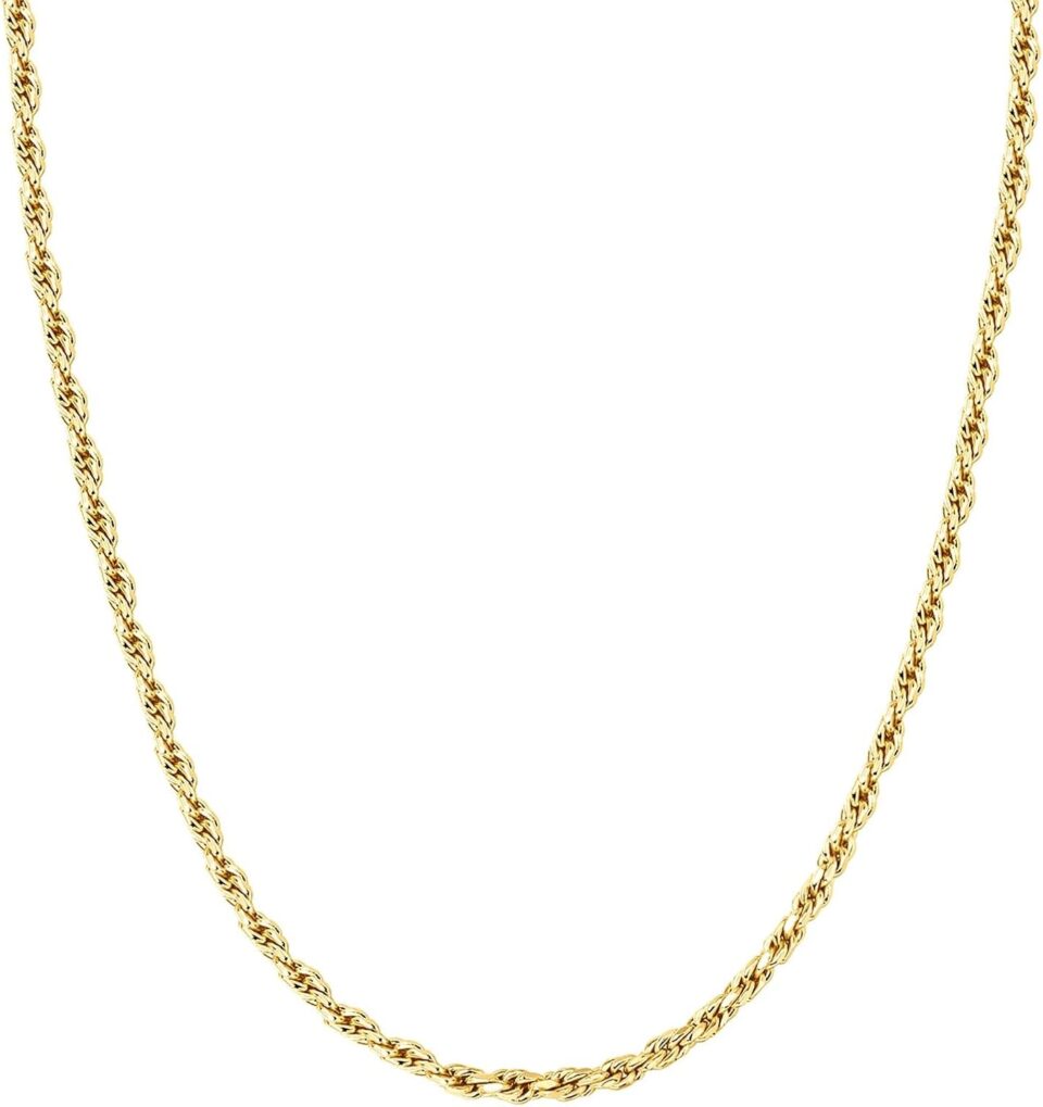 PAVOI 14K Gold Plated Adjustable Link Chain Necklace for Women | Box Rope Sphere Bead Serpentine Anchor Mariner Gold Chain Necklaces