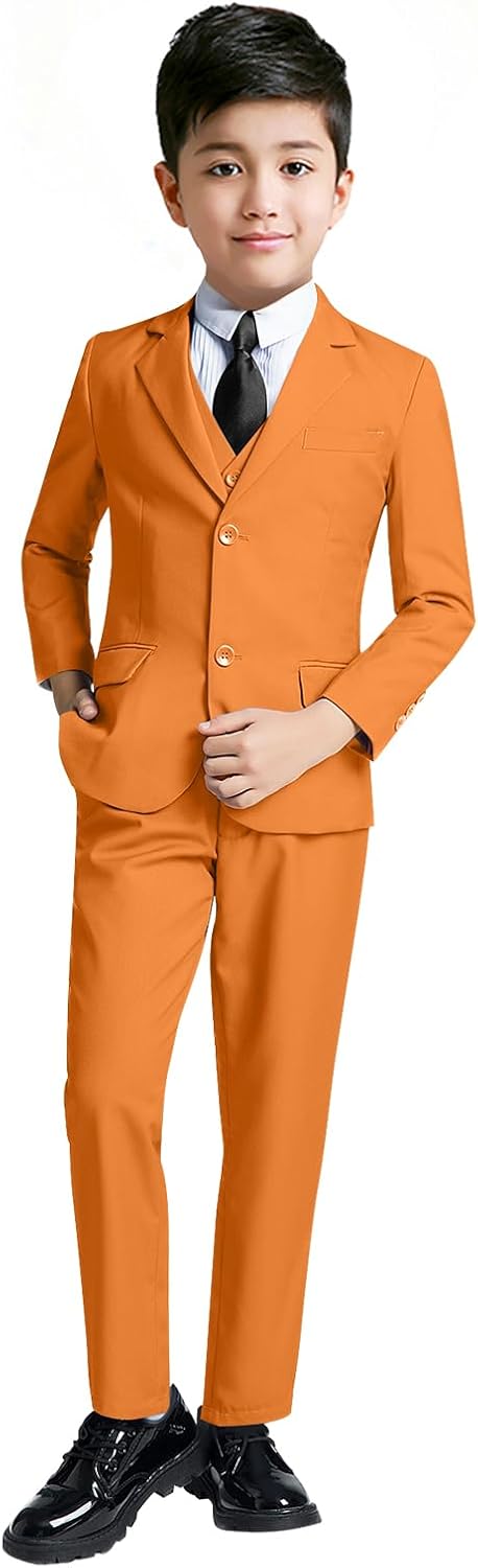 YuanLu Boys Suit for Kids Tuxedo Wedding Ring Bearer Outfit Boy Formal Suits 5 Piece Slim Fit Dresswear Suit Set