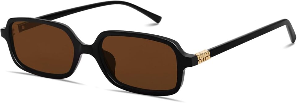 BOTEN Retro Sunglasses for Women Men 90s Small Rectangular Sun Glasses Vintage Cute Narrow Trendy Sunnies