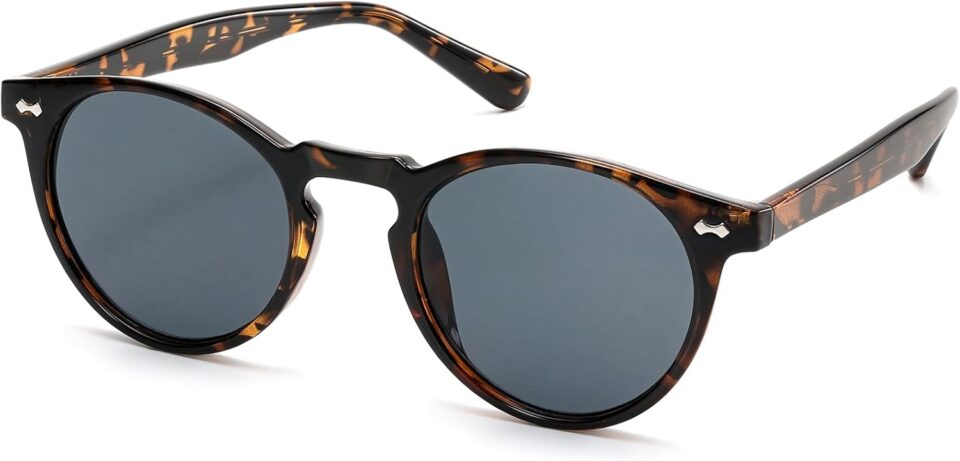 Small Retro Round Sunglasses for Women Men UV400 Protection Vintage Designer Trendy Frame