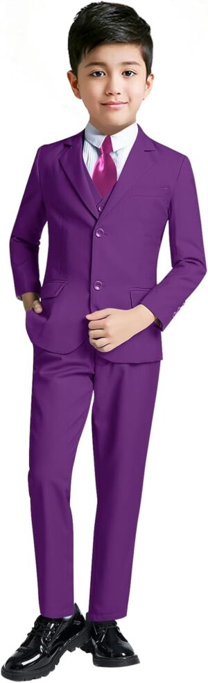 YuanLu Boys Suit for Kids Tuxedo Wedding Ring Bearer Outfit Boy Formal Suits 5 Piece Slim Fit Dresswear Suit Set