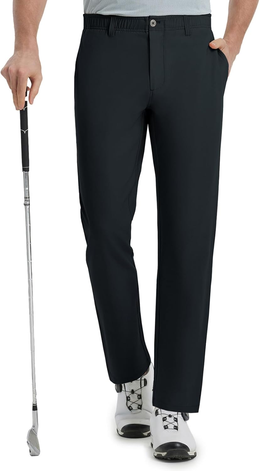 Rouen Golf Pants Men Lightweight Quick Dry - 30"/32"/34" Stretch Water-Resistant Casual Flat Front Mens Dress Pants Pockets