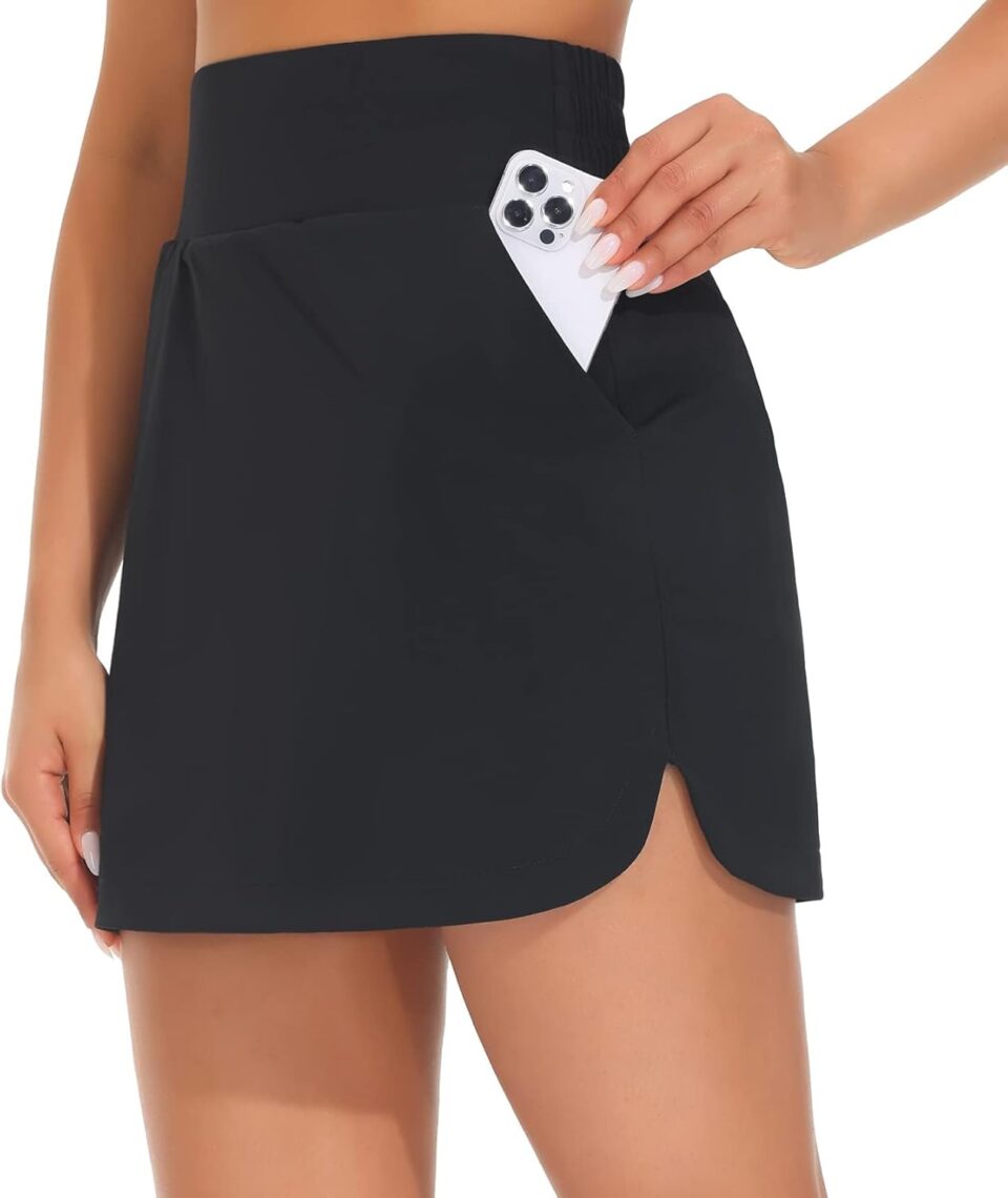 THE GYM PEOPLE Women's Golf Skort Tennis High Waist Lightweight Athletic Casual Skirts Built-in Shorts with 4 Pockets