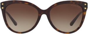 Michael Kors Women's MK2045 Jan Cat Eye Sunglasses, Dark Tortoise/Brown Gradient, 55 mm