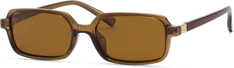 Freckles Mark Retro Polarized Rectangle Sunglasses for Women Men Trendy Sun Glasses Classic 70s Shades FM1227