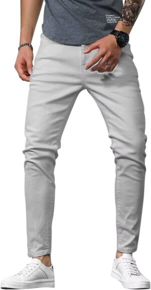 HUNGSON Mens Slim Fit Jeans Skinny Stretch Denim Pants for Men Straight Fit