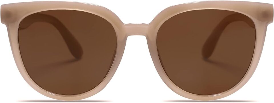 SOJOS Trendy Cat Eye Round Polarized Sunglasses for Women Fashion UV Protection Sunnies Sunglasses SJ2175