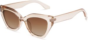SOJOS Square Cat Eye Polarized Sunglasses for Women Small Retro Vintage Trendy Cateye Shades Sunnies Gafas de sole SJ2235