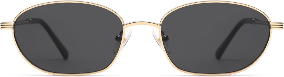 Retro Small Oval Sunglasses For Women Men Hexagonal Rectangle Metal Sun Glasses AP3716