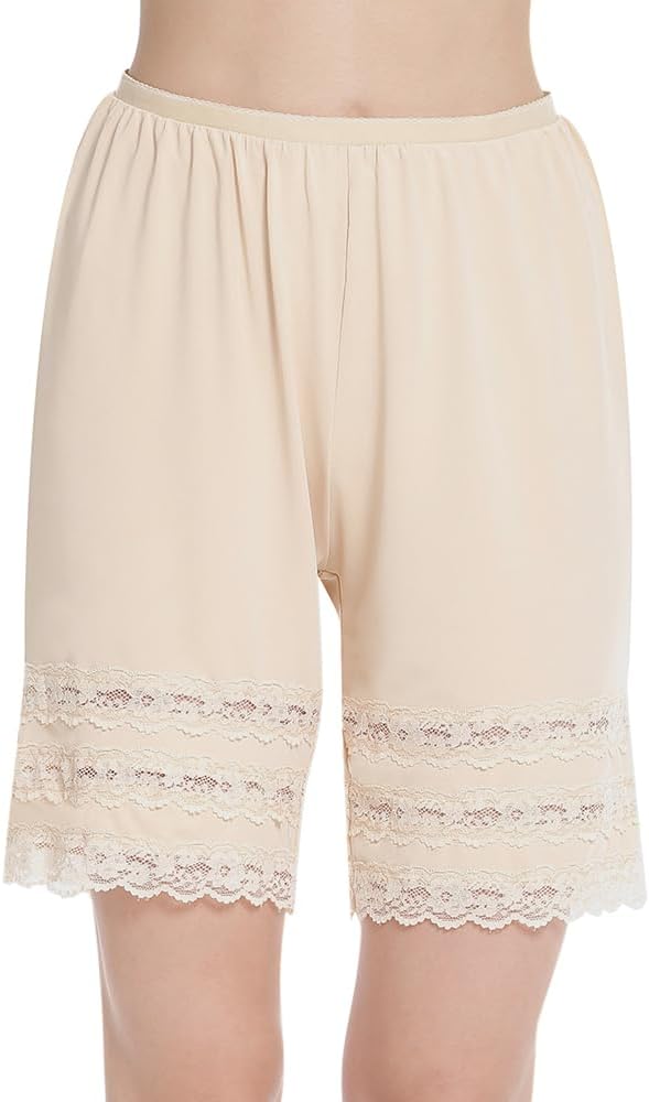 MANCYFIT Half Slip Shorts Culotte for Women Split Skirt Lace Pettipants Snip 7-9” Inseam