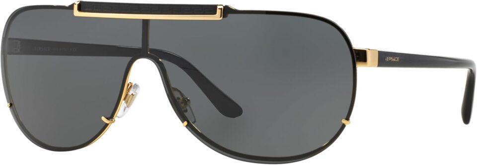 Versace Man Sunglasses Gold Frame, Dark Grey Lenses, 0MM