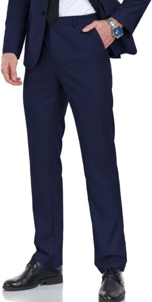 Men's Dress Pants Slim Fit Black Navy Dress Pants Trousers for Men Formal Suit Pants Casual Slacks