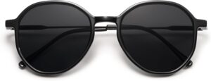 SOJOS Trendy Designer Hexagon Round Sunglasses for Women Fashion Big Shades Geometric Women Sunglasses SJ2181