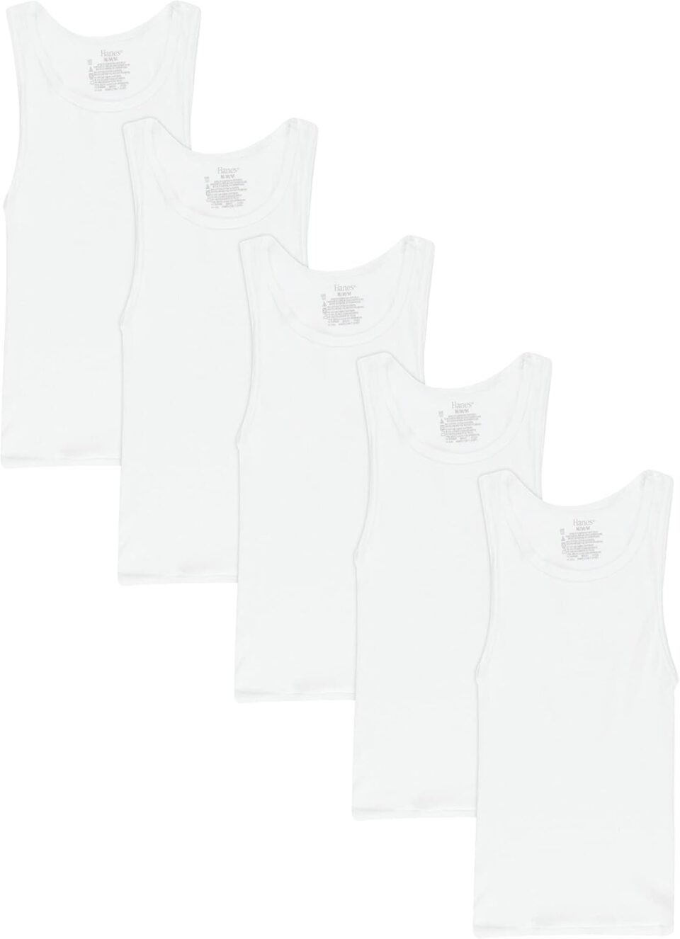 Hanes Boys' Ecosmart Cotton Tank Undershirt 5-Pack