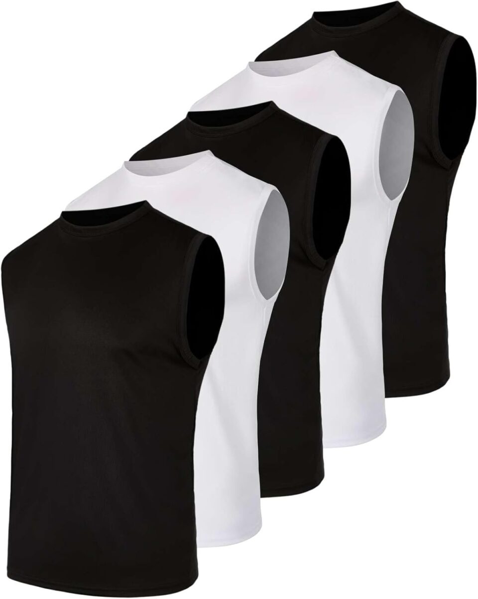 Real Essentials 5 Pack: Men's Mesh Active Athletic Tech Tank Top - Workout & Training Activewear (Available in Big & Tall)