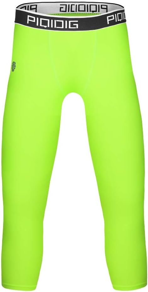 PIQIDIG Youth Boys Compression Pants 3/4 Basketball Tights Sports Capris Leggings