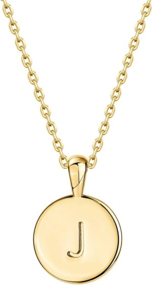 PAVOI 14K Gold Plated Initial Letter Pendant Necklace for Women | Gold Alphabetical Initial Necklace